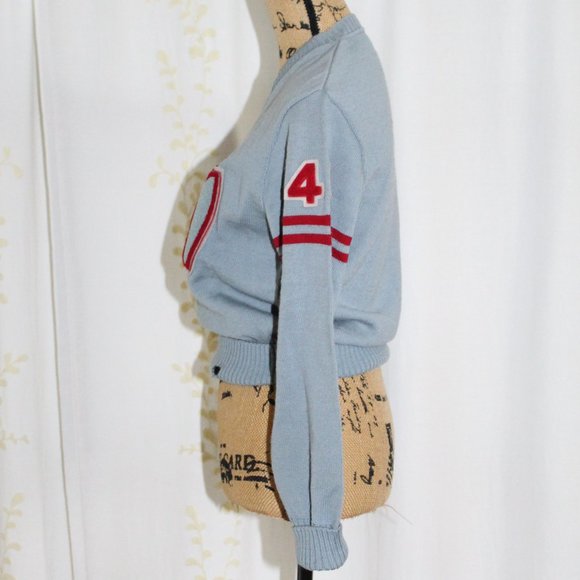 Vintage 1949 Kandel H Cheer Megaphone Wool Pullover Letterman Sweater Women's S - Picture 4 of 12